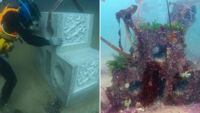 Escombro de hormigón sepultando bolos de&nbsp;granito